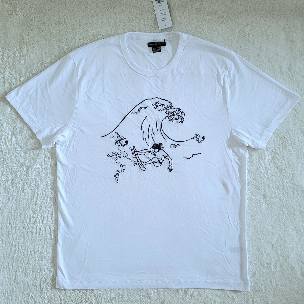 French🇫🇷 Connection "USA🇺🇲 Surfer"🏄‍♂️ Embroidered🪡 Tee👕 - NWT